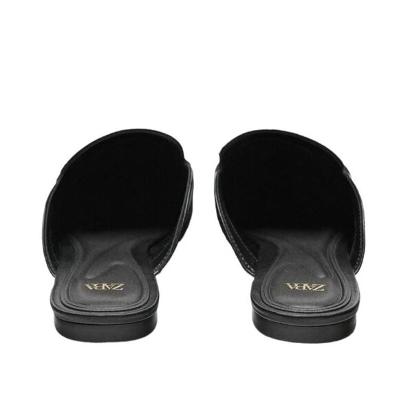ZARA MULE LOAFERS WITH EMBELLISHED METALLIC DETAIL BLACK SIZE 7.5 | 3531/110/800 - Picture 4 of 9